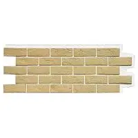 Фасадная панель Grand Line Состаренный кирпич Design Plus Ваниль с белым швом 995х390 мм