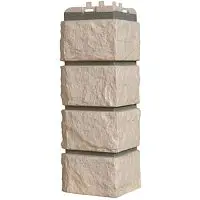 Угол наружный Grand Line Колотый камень Design Бежевый со швом RAL 7006 392х153х153 мм