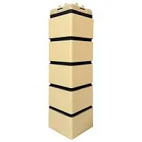 Угол наружный Grand Line Клинкерный кирпич Design Песочный со швом RAL 9005 390х120х120 мм