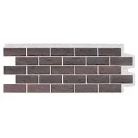 Фасадная панель Grand Line Состаренный кирпич Design Plus Кофе с белым швом 995х390 мм