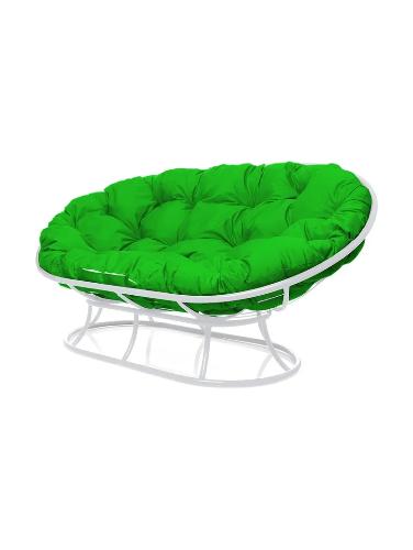 Диван МАМАСАН без ротанга белое, зелёная подушка - купить в интернет-магазине Diopt.ru Диван МАМАСАН без ротанга белое, зелёная подушка - купить в интернет-магазине Diopt.ru