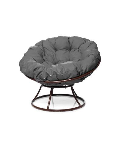 Кресло ПАПАСАН без ротанга коричневое, серая подушка - купить в интернет-магазине Diopt.ru Кресло ПАПАСАН без ротанга коричневое, серая подушка - купить в интернет-магазине Diopt.ru