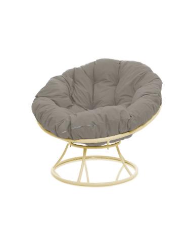 Кресло ПАПАСАН без ротанга бежевое, серая подушка - купить в интернет-магазине Diopt.ru Кресло ПАПАСАН без ротанга бежевое, серая подушка - купить в интернет-магазине Diopt.ru