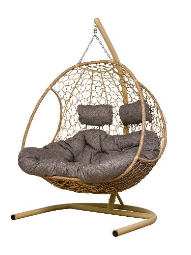 Подвесное кресло ДОБРЫНЯ Home бежевое, подушка Пепел (Ткань рогожка) - купить в интернет-магазине Diopt.ru Подвесное кресло ДОБРЫНЯ Home бежевое, подушка Пепел (Ткань рогожка) - купить в интернет-магазине Diopt.ru