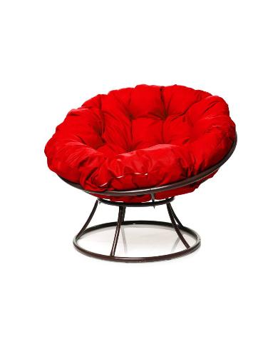 Кресло ПАПАСАН без ротанга коричневое, красная подушка - купить в интернет-магазине Diopt.ru Кресло ПАПАСАН без ротанга коричневое, красная подушка - купить в интернет-магазине Diopt.ru