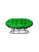 Диван МАМАСАН без ротанга коричневое, зеленая  подушка