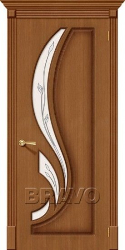 Межкомнатная шпонированная дверь Стандарт Лилия ПО орех файн-лайн - купить в интернет-магазине Diopt.ru