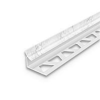 Раскладка внутренняя для плитки 8мм 2,5м "Идеал", Мрамор белый