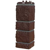 Угол наружный Grand Line Камелот Design Шоколадный со швом RAL 7006 392х153х153 мм