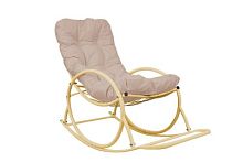 Кресло-качалка Овал бежевое, бежевая подушка