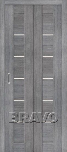 Межкомнатная складная дверь с эко шпоном Порта-22 ск Grey Veralinga - купить в интернет-магазине Diopt.ru