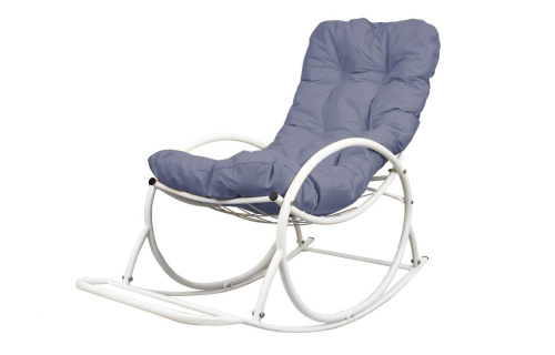 Кресло-качалка Овал белое, серая подушка - купить в интернет-магазине Diopt.ru