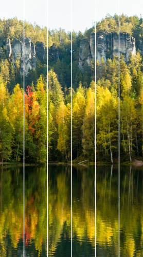 Стеновые ПВХ панели фотопечать Лес Горное озеро - купить в интернет-магазине Diopt.ru