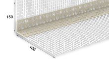 ЕвроУгол штукатурный 4 мм с сеткой 100х150 мм (	Ш-У4С)