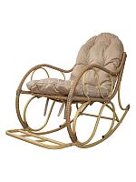 Кресло-качалка Элит разборное бежевое, подушка Лен