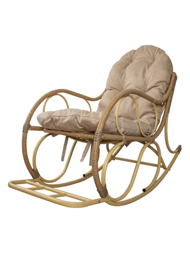 Кресло-качалка Элит разборное бежевое, подушка Лен - купить в интернет-магазине Diopt.ru