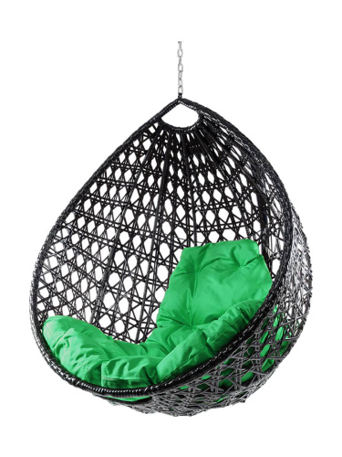 Подвесное кресло КАПЛЯ ЛЮКС с ротангом, чёрный, розовая подушка (БЕЗ СТОЙКИ) - купить в интернет-магазине Diopt.ru