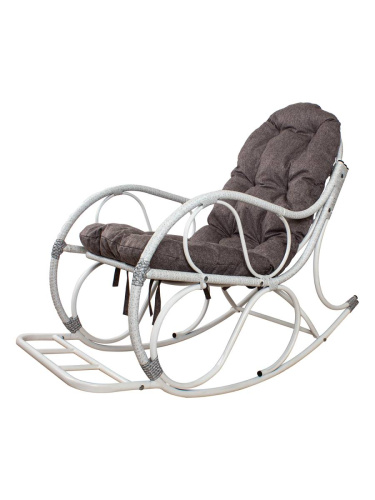 Кресло-качалка Элит разборное белое, подушка Пепел - купить в интернет-магазине Diopt.ru