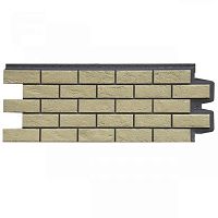 Фасадная панель Grand Line Состаренный кирпич Design Plus Ваниль с темно-бежевым швом 995х390 мм