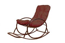 Кресло-качалка Овал коричневое, коричневая подушка