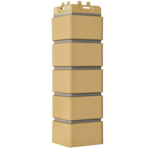 Угол наружный Grand Line Клинкерный кирпич Design Песочный со швом RAL 7006 390х120х120 мм - купить в интернет-магазине Diopt.ru