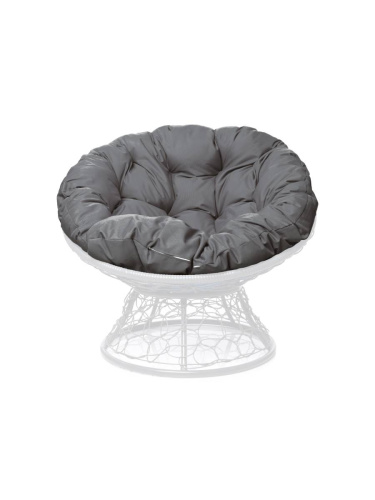 Кресло ПАПАСАН с ротангом белое, серая подушка - купить в интернет-магазине Diopt.ru