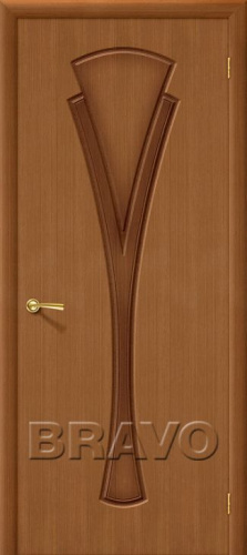 Межкомнатная шпонированная дверь Стандарт Флора ПГ орех - купить в интернет-магазине Diopt.ru