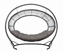 Подвесное кресло Диоген чёрное, серая подушка