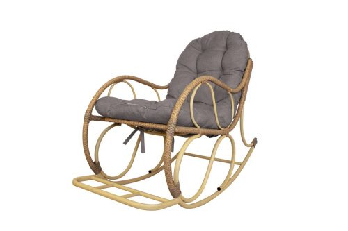 Кресло-качалка Элит бежевое, подушка Пепел - купить в интернет-магазине Diopt.ru