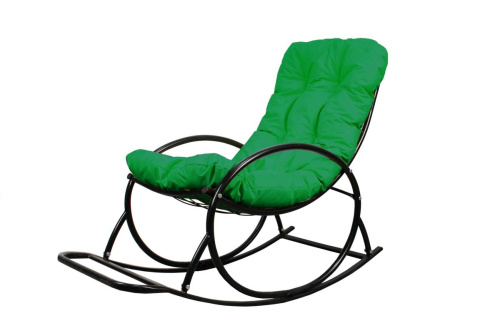 Кресло-качалка Овал черное, зеленая подушка - купить в интернет-магазине Diopt.ru