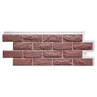 Фасадная панель Grand Line Колотый камень Design Plus Корица с белым швом 992х392 мм