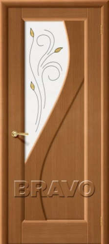 Межкомнатная шпонированная дверь Сандро ПО орех - купить в интернет-магазине Diopt.ru