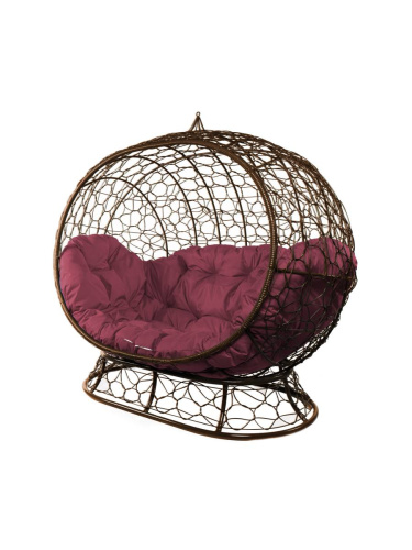 Диван УЛЕЙ на ножках с ротангом коричневый, бордовая подушка - купить в интернет-магазине Diopt.ru Диван УЛЕЙ на ножках с ротангом коричневый, бордовая подушка - купить в интернет-магазине Diopt.ru