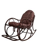 Кресло-качалка Элит разборное коричневое, подушка Какао