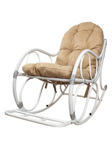 Кресло-качалка Элит разборное белое, подушка Лен - купить в интернет-магазине Diopt.ru