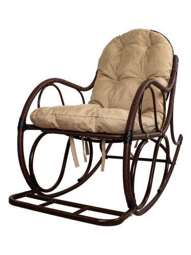 Кресло-качалка Элит разборное коричневое, подушка Лен - купить в интернет-магазине Diopt.ru