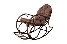 Кресло-качалка Элит коричневое, подушка Какао