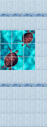 Стеновые ПВХ панели фотопечать Мореман черепаха 5 узор - купить в интернет-магазине Diopt.ru