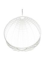 Подвесное кресло КРУГ ЛЮКС с ротангом, белый (БЕЗ СТОЙКИ, БЕЗ ПОДУШКИ)