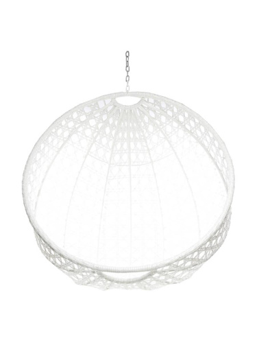 Подвесное кресло КРУГ ЛЮКС с ротангом, белый (БЕЗ СТОЙКИ, БЕЗ ПОДУШКИ) - купить в интернет-магазине Diopt.ru