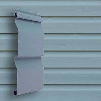 Сайдинг виниловый Grand Line Amerika D4 Корабельный брус Голубой 3660х203 мм