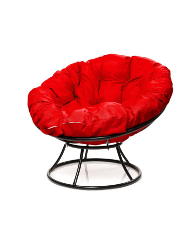 Кресло ПАПАСАН без ротанга чёрное, красная подушка - купить в интернет-магазине Diopt.ru