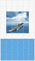 Стеновая панель ПВХ Кронапласт Unique Дельфины фон 2700х250 мм
