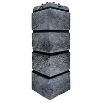 Угол наружный Grand Line Колотый камень Design Plus Антрацит с черным швом 392х153х153 мм