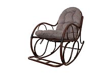 Кресло-качалка Элит коричневое, подушка Пепел
