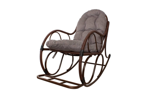 Кресло-качалка Элит коричневое, подушка Пепел - купить в интернет-магазине Diopt.ru