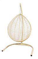 Подвесное кресло КАПЛЯ с ротангом бежевое (БЕЗ ПОДУШКИ)