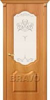 Межкомнатная дверь с ПВХ-пленкой Перфекта миланский орех (художественное стекло)