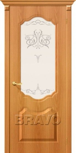 Межкомнатная дверь с ПВХ-пленкой Перфекта миланский орех (художественное стекло) - купить в интернет-магазине Diopt.ru