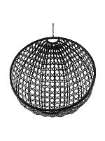Подвесное кресло КРУГ ЛЮКС с ротангом, чёрный (БЕЗ СТОЙКИ, БЕЗ ПОДУШКИ)